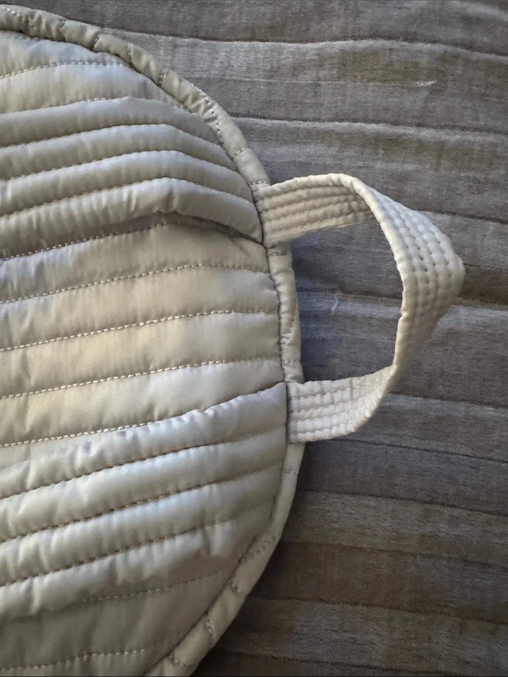 Michael Kors Quilted Cream Nylon Backpack with Silver Hardware